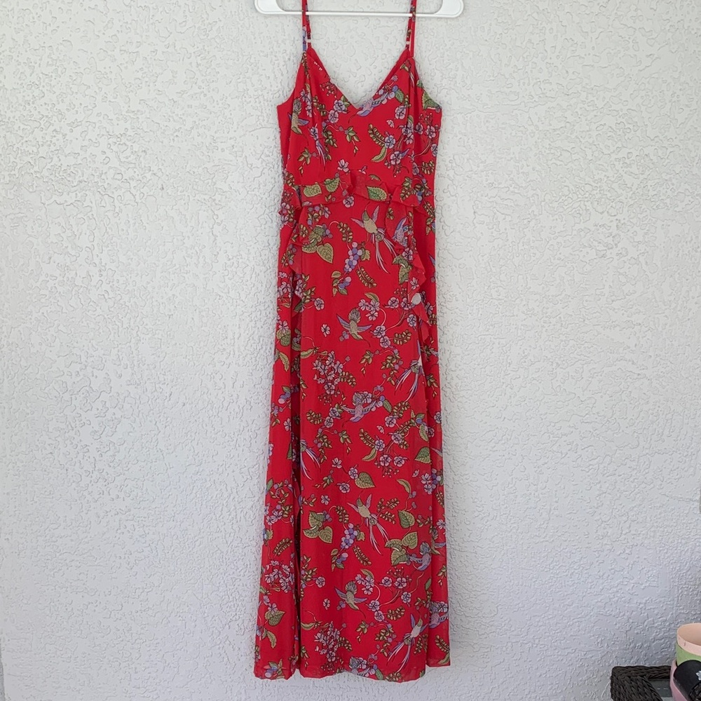 Nanette Lepore Red Floral Maxi Dress size 6 - Picture 4 of 12